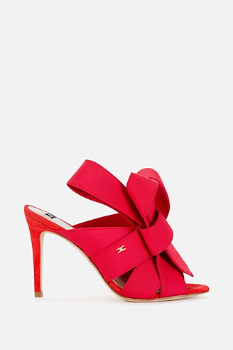 Sabot in tessuto con fiocco