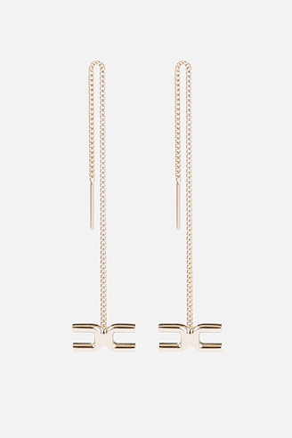 Orecchino pendente a filo con logo Elisabetta Franchi