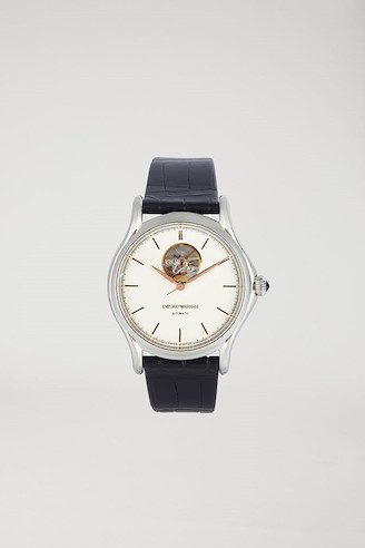 Orologio con cinturino in pelle e movimento automatico