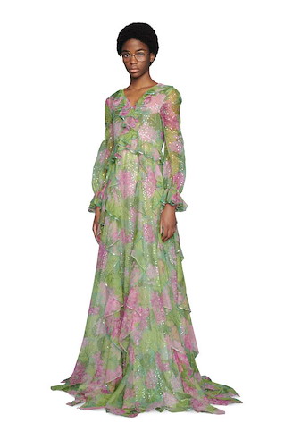 Abito in seta con stampa Ken Scott